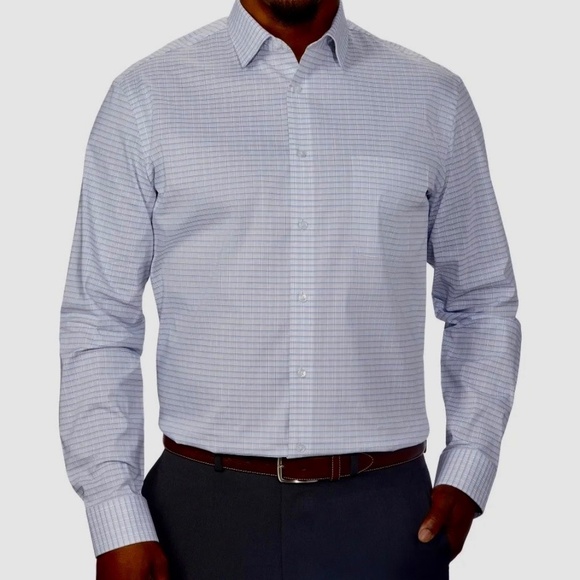 Calvin Klein Other - Calvin Klein Dress Shirt, Stretch, White/Blue Plaid, Neck, 17-17 1/2, 34/35, NWT